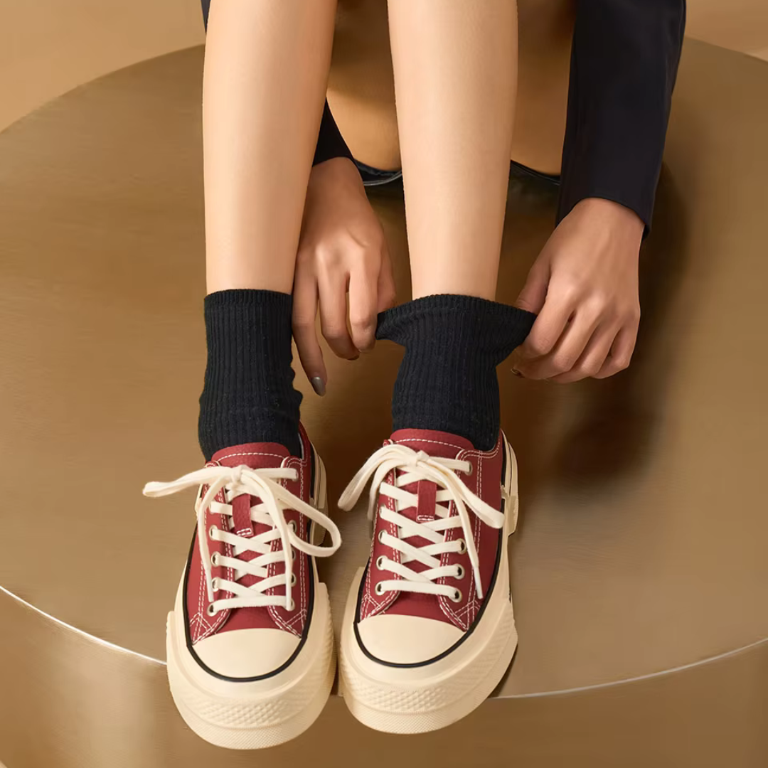 Chaussures en Toile Fait Main pour Femme en Cuir Véritable