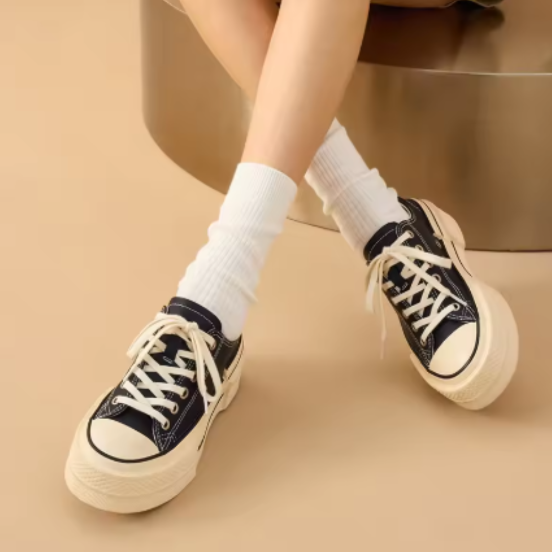 Chaussures en Toile Fait Main pour Femme en Cuir Véritable