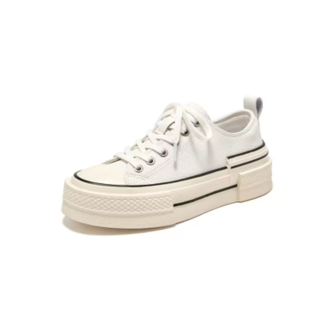 Chaussures en Toile Fait Main pour Femme en Cuir Véritable
