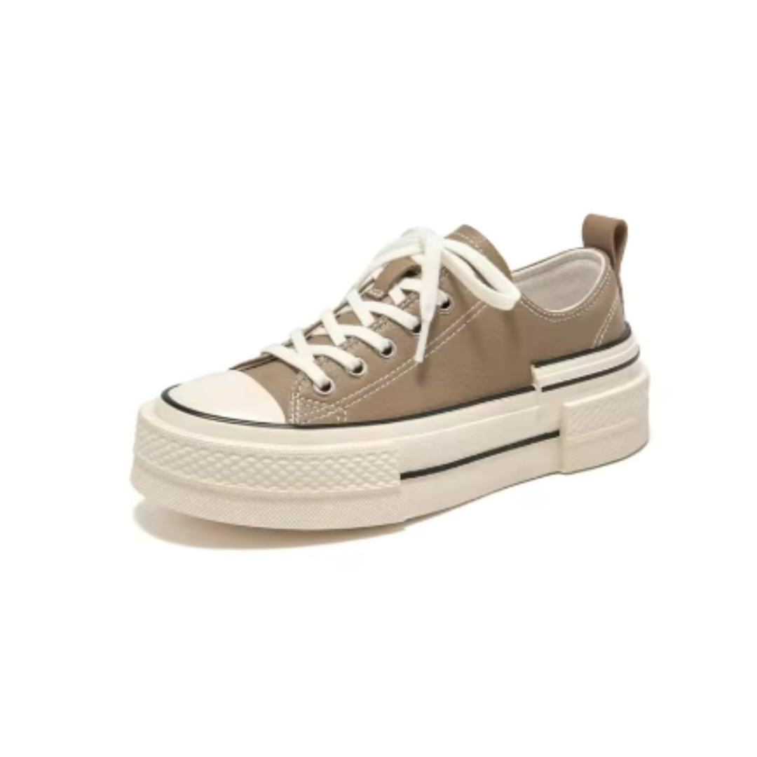 Chaussures en Toile Fait Main pour Femme en Cuir Véritable