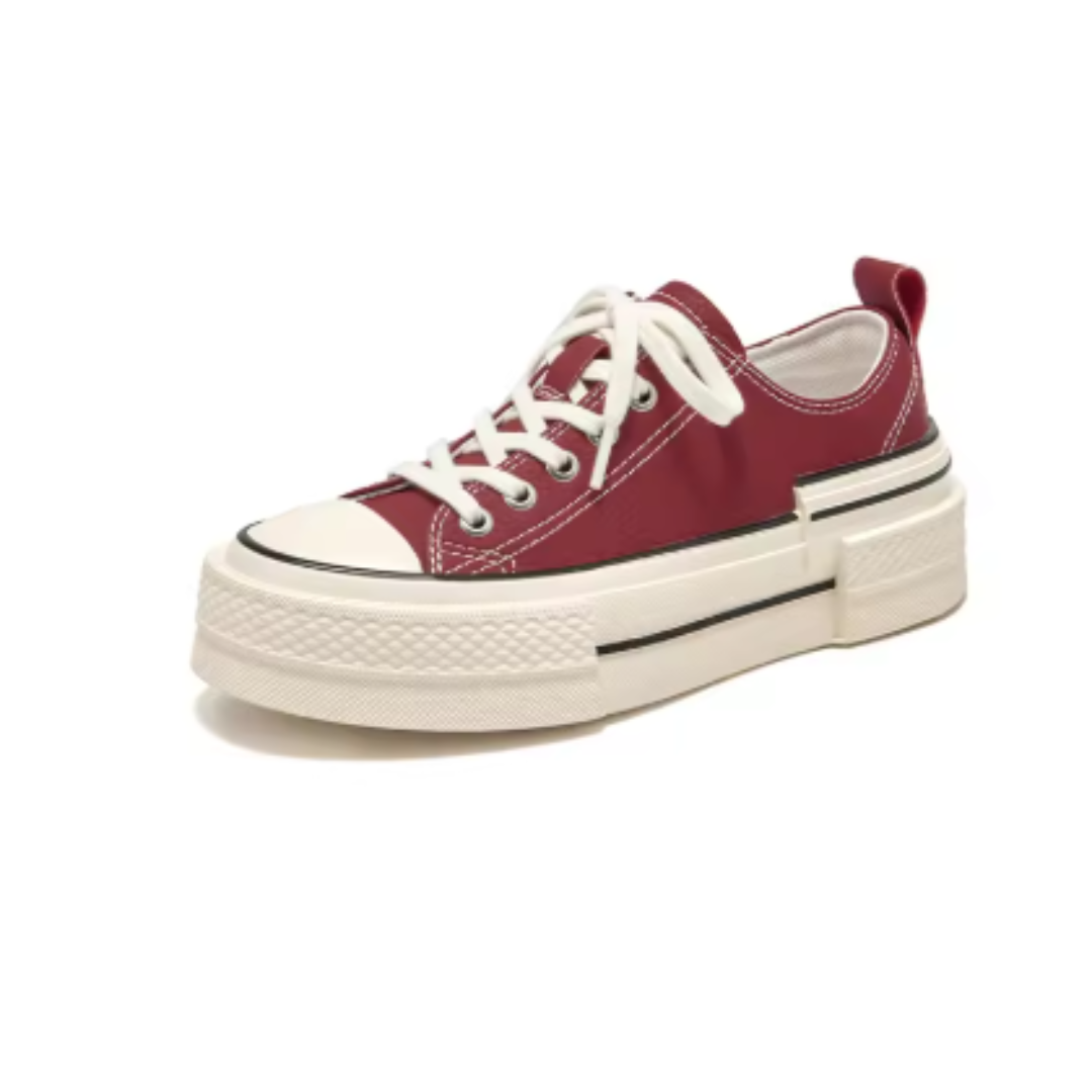 Chaussures en Toile Fait Main pour Femme en Cuir Véritable