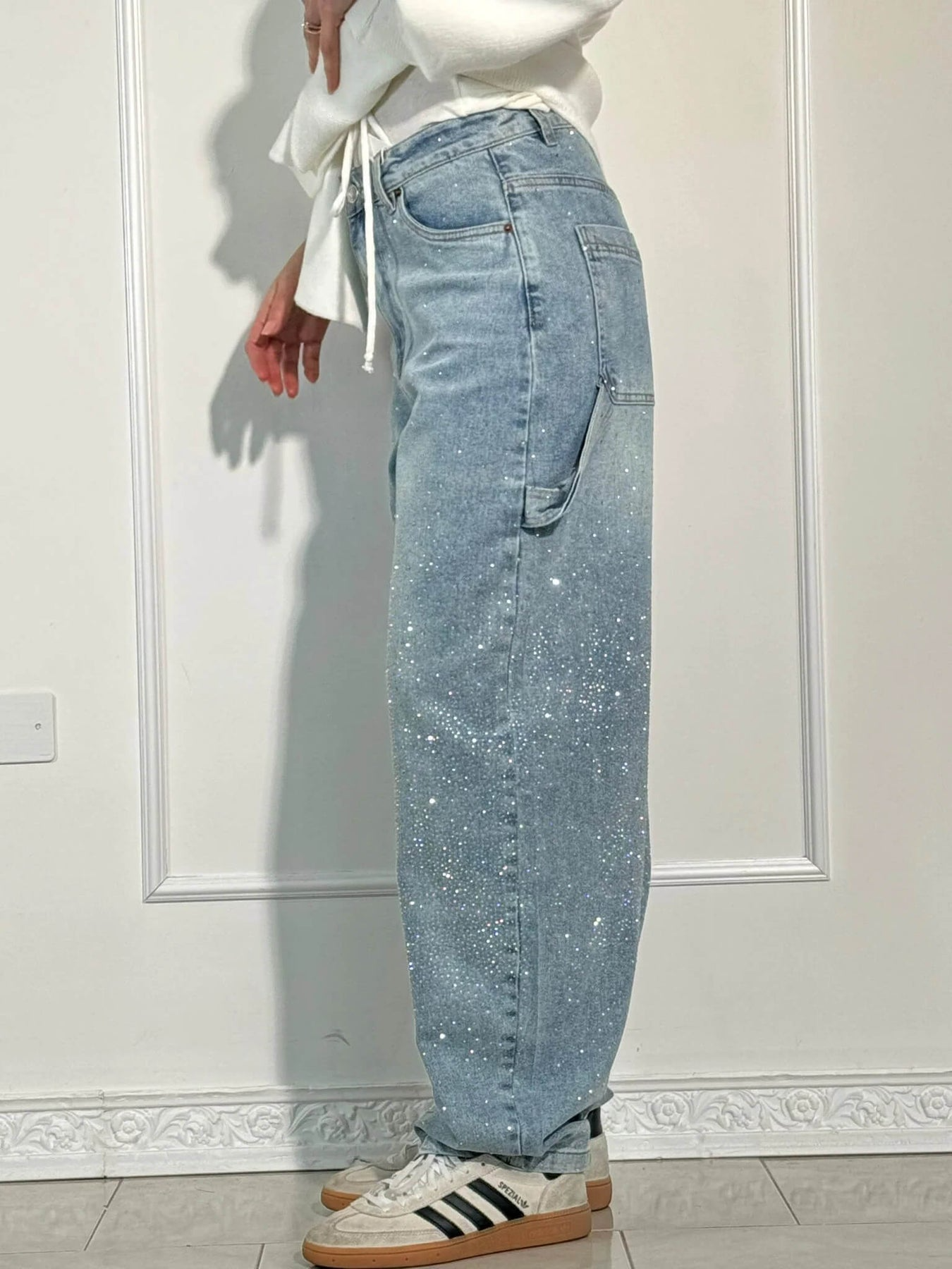 Jeans pour femme larges en denim modèle Balloon Carpenter Shine