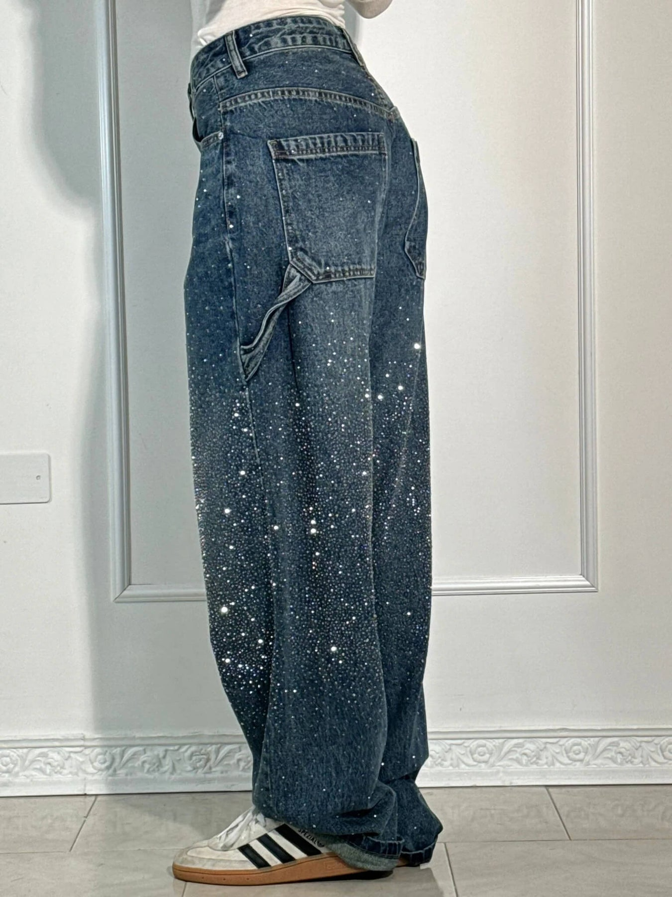 Jeans pour femme larges en denim modèle Balloon Carpenter Shine