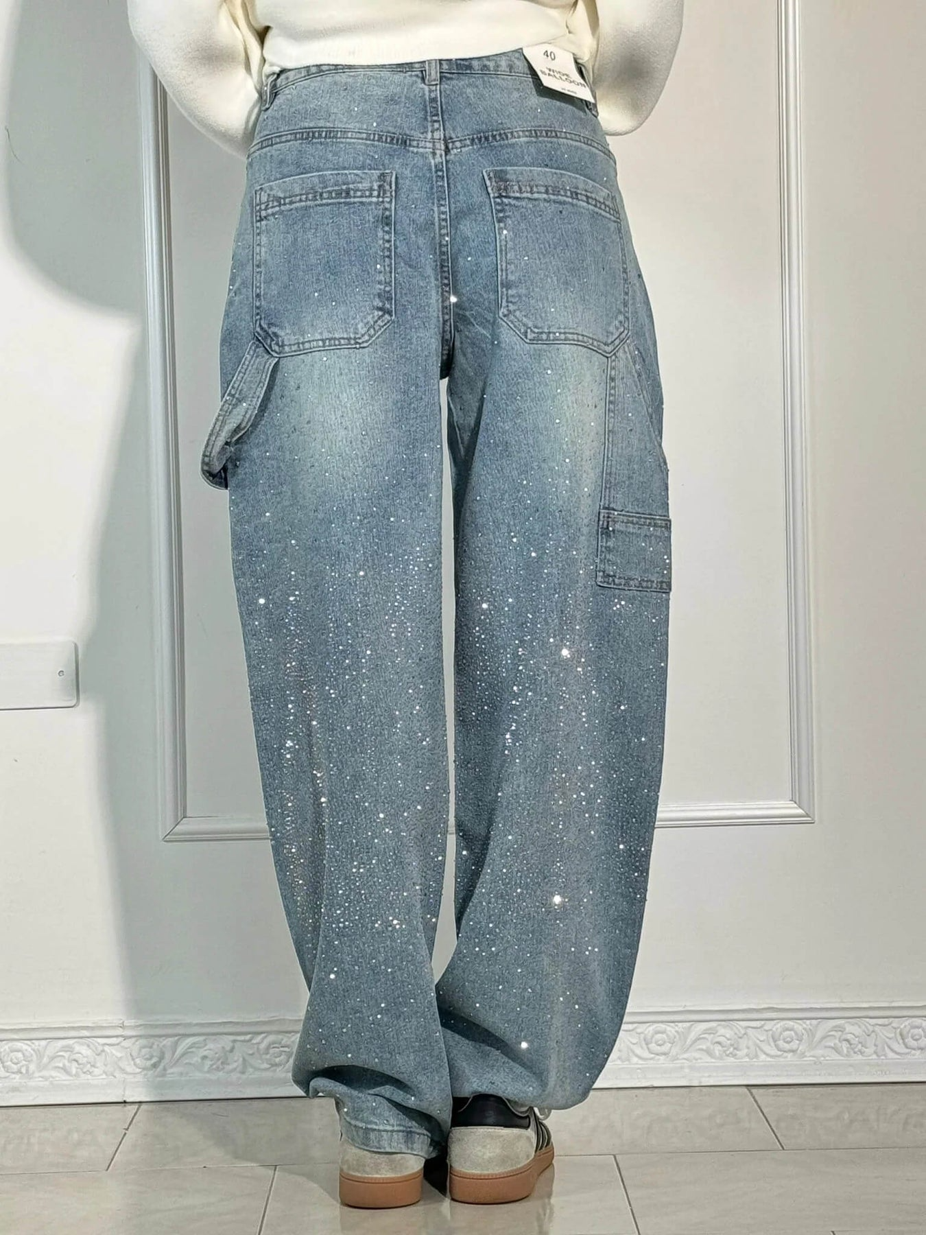 Jeans pour femme larges en denim modèle Balloon Carpenter Shine